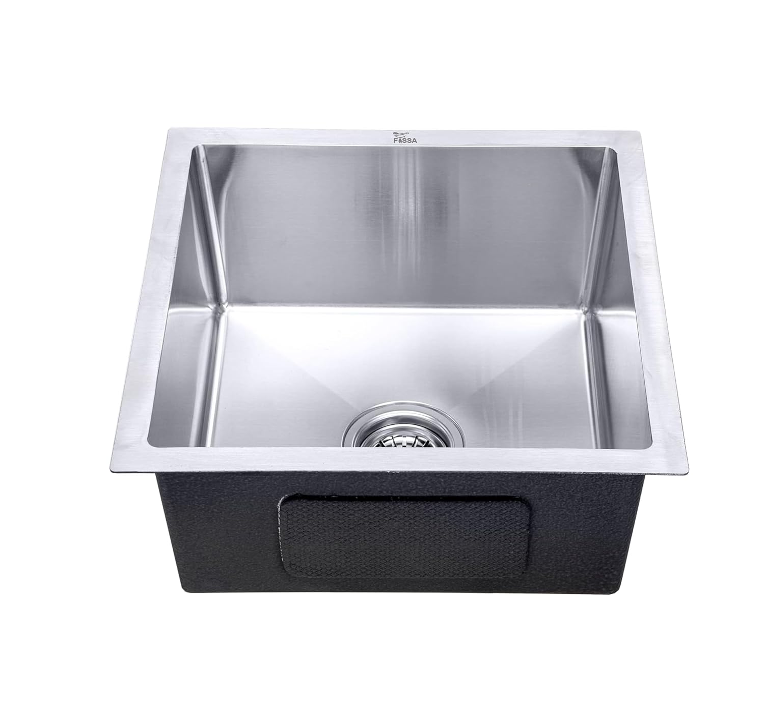 Fossa 18"x16"x09" Inch Single Bowl Premium Stainless Steel Round Coupling Handmade Kitchen Sink (Matte Finish) Silver - Fossa Home