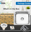 Fossa 18"X16"X09" Single Bowl Stainless Steel Kitchen Sink With SS Coupling Glossy Finish FIS - 001 J - Fossa Home