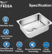 Fossa 18"X16"X09" Single Bowl Stainless Steel Kitchen Sink With SS Coupling Glossy Finish FIS - 001 J - Fossa Home