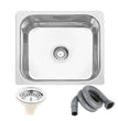 Fossa 18"X16"X09" Single Bowl Stainless Steel Kitchen Sink With SS Coupling Glossy Finish FIS - 001 J - Fossa Home