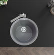 Fossa 18"x18"x08" Inch Round Bar Sink, Single Bowl Kitchen Sinks, Quartz German Engineered Technology Kitchen Sink Easy - to - Clean Sink for Outdoor Indoor Catering Restaurant Hospital (Grey) - Fossa Home