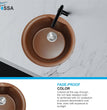 Fossa 18"x18"x08" Inch Round Bar Sink, Single Bowl Kitchen Sinks, Quartz German Engineered Technology Kitchen Sink Easy - to - Clean Sink for Outdoor Indoor Catering Restaurant Hospital (Brown) - Fossa Home