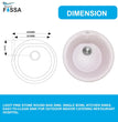 Fossa 18"x18"x08" Inch Round Bar Sink, Single Bowl Kitchen Sinks, Quartz German Engineered Technology Kitchen Sink Easy - to - Clean Sink for Outdoor Indoor Catering Restaurant Hospital (Light pink stone) - Fossa Home