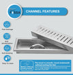 Fossa 18"x4" Shower Linear Brushed Drain Side Hole Floor Drain with Accessories 304 Stainless Steel SCD - 1701B2 - Fossa Home