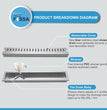 Fossa 18"x4" Shower Linear Brushed Drain Side Hole Floor Drain with Accessories 304 Stainless Steel SCD - 1701B2 - Fossa Home