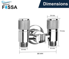 Fossa 2 in 1 Angle Cock Faucet with Hook, Flange Brass Chrome Finish Tap for Bathroom Wash Basin Toilet Faucet (Brass) - Fossa Home