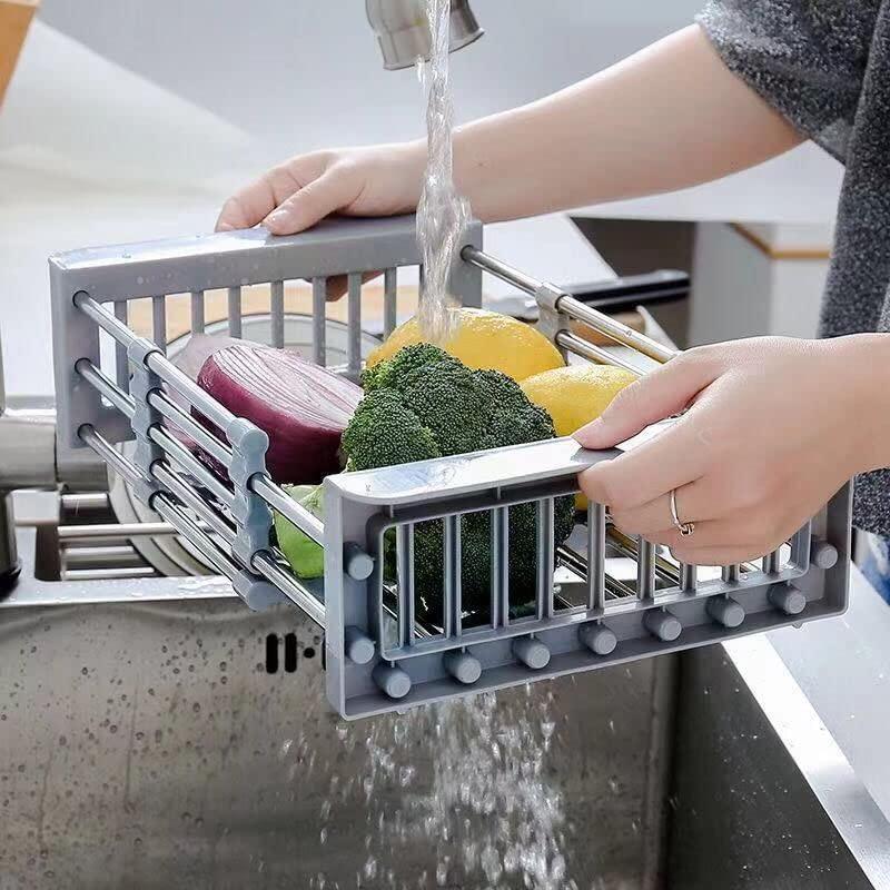 Fossa 20 Inch Sink Strainer Drain Telescopic Drain Basket with Adjustable Kitchen Drain Basket - Fossa Home