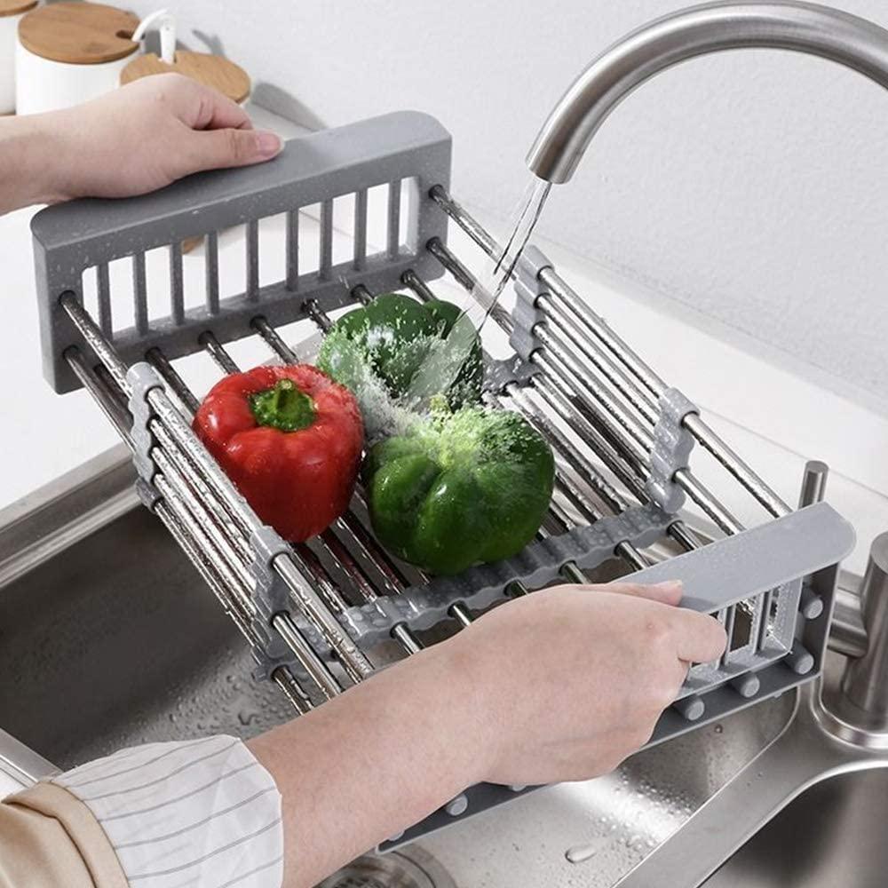 Fossa 20 Inch Sink Strainer Drain Telescopic Drain Basket with Adjustable Kitchen Drain Basket - Fossa Home