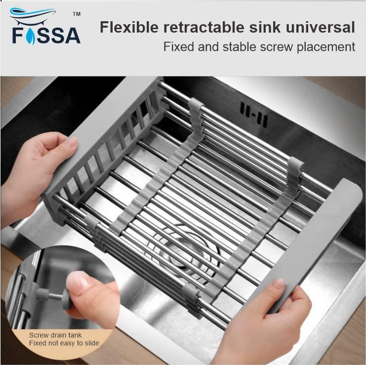 Fossa 20 Inch Sink Strainer Drain Telescopic Drain Basket with Adjustable Kitchen Drain Basket - Fossa Home