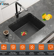 Fossa 20"x17"x09" Inch Single Bowl 304 Grade Honeycomb Embossed Kitchen Sink with Nano Coating (Black ) - Fossa Home