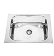 Fossa 20"x17"x09" inch Single Bowl 304 Grade Stainless Steel Kitchen Sink With SS Coupling Glossy Finish - Fossa Home