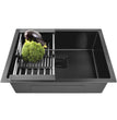 Fossa 20"x17"x09" Inch Single Bowl Premium Stainless Steel Handmade Kitchen Sink Black - Fossa Home