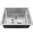 Fossa 20"x17"x09" Single Bowl SS - 304 Grade Stainless Steel Handmade Kitchen Sink Round Coupling Matte Finish - Fossa Home