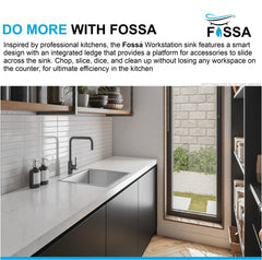 Fossa 21"x18"x09" inch Single Bowl Premium Stainless Steel Handmade Kitchen Sink Silver - Fossa Home