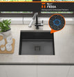 Fossa 21"x18"x09" Single Bowl 304 Grade Honeycomb Embossed Kitchen Sink with Nano Coating (Black ) - Fossa Home