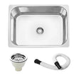 Fossa 22"x18"x08" inch Single Bowl Premium Stainless Steel Kitchen Sink With PVC Coupling Glossy Finish - Fossa Home