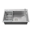 Fossa 24"x18"x0" Inch Single Bowl With Tap Hole Premium Stainless Steel Handmade Kitchen Sink (Matte Finish) Silver - Fossa Home