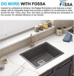 Fossa 24"x18"x09" inch Single Bowl Quartz Kitchen Sink ( Black Stone ) - Fossa Home