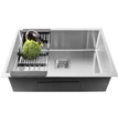 Fossa 24"x18"x10" Inch Single Bowl Premium Stainless Steel Handmade Kitchen Sink Silver - Fossa Home