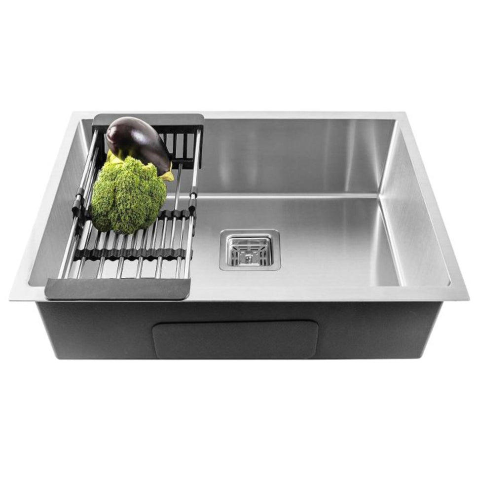 Fossa 24"x18"x10" Inch Single Bowl Premium Stainless Steel Handmade Kitchen Sink Silver - Fossa Home