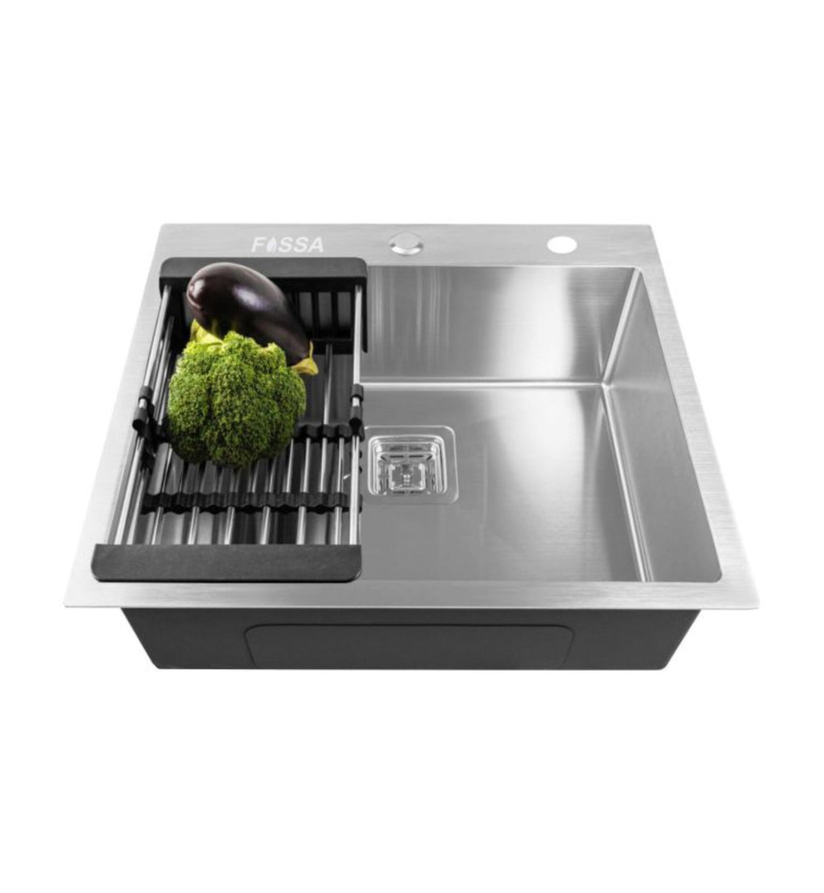 Fossa 24"x18"x10" Inch Single Bowl With Tap Hole Premium Handmade Kitchen Sink Silver - Fossa Home