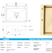 Fossa 24"x18"x10" Inch Single Bowl With Tap Hole Premium Stainless Steel Handmade Kitchen Sink (Matte Finish) Gold - Fossa Home