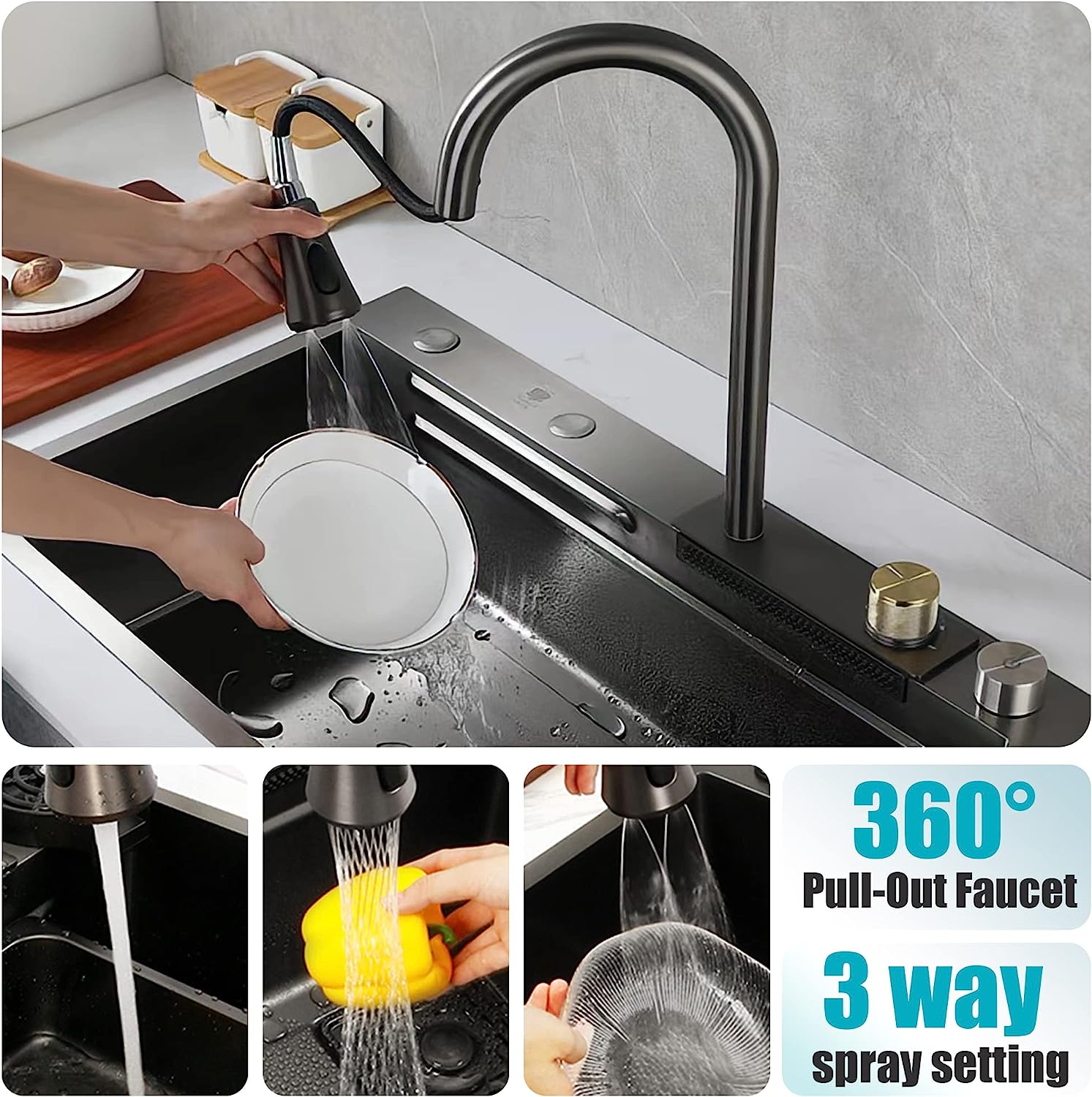 Kitchen sink outlets and Faucet - set Stainless steel high quality