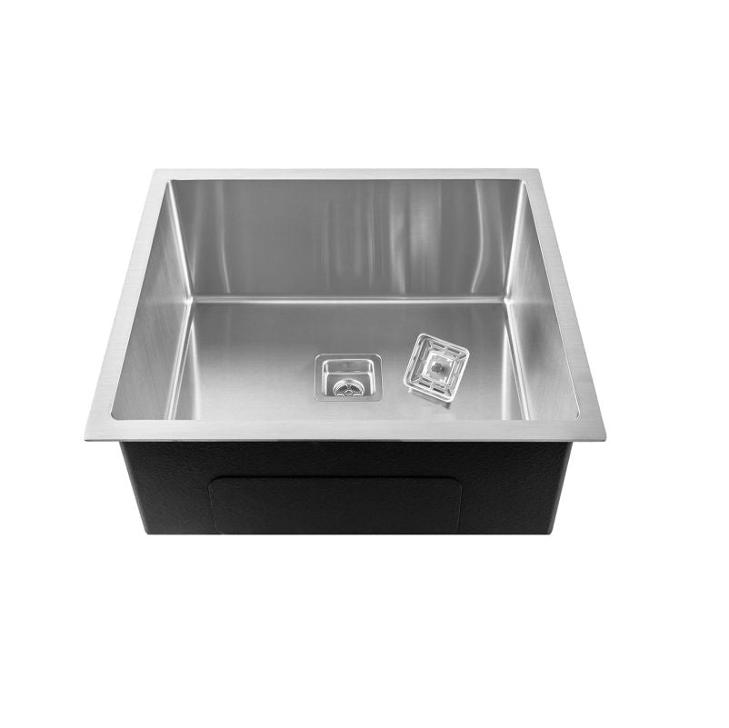 Fossa 24"x24"x10" Inch Single Bowl SS - 304 Grade Stainless Steel Handmade Kitchen Sink Silver - Fossa Home