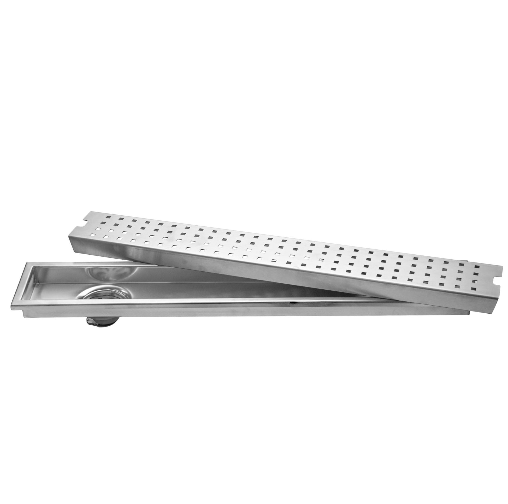 Fossa 24"x4" Shower Ultra Brushed Drain Side Hole Rectangular Floor Drain - Fossa Home