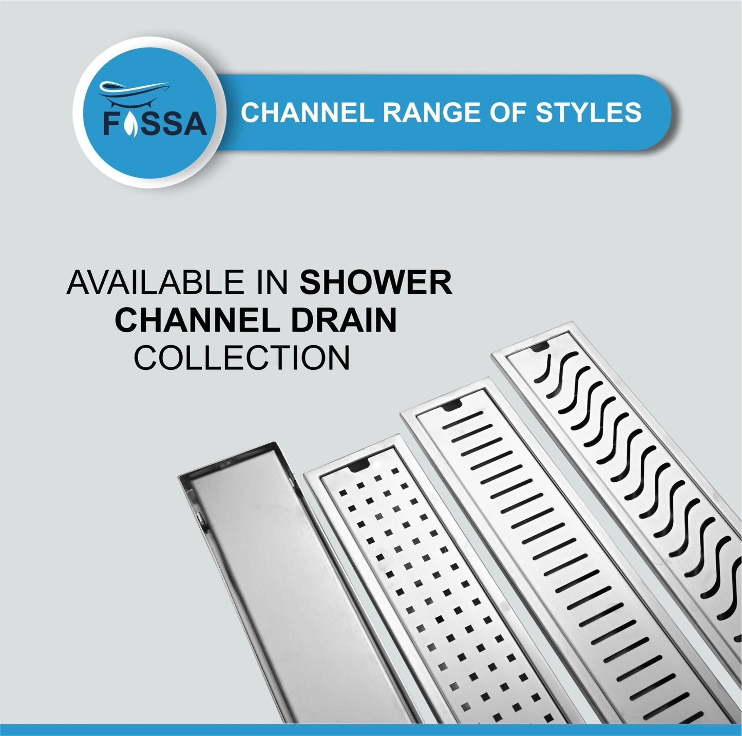 Fossa 24"x4" Shower Wave Brushed Drain Side Hole Rectangular Floor Drain - Fossa Home