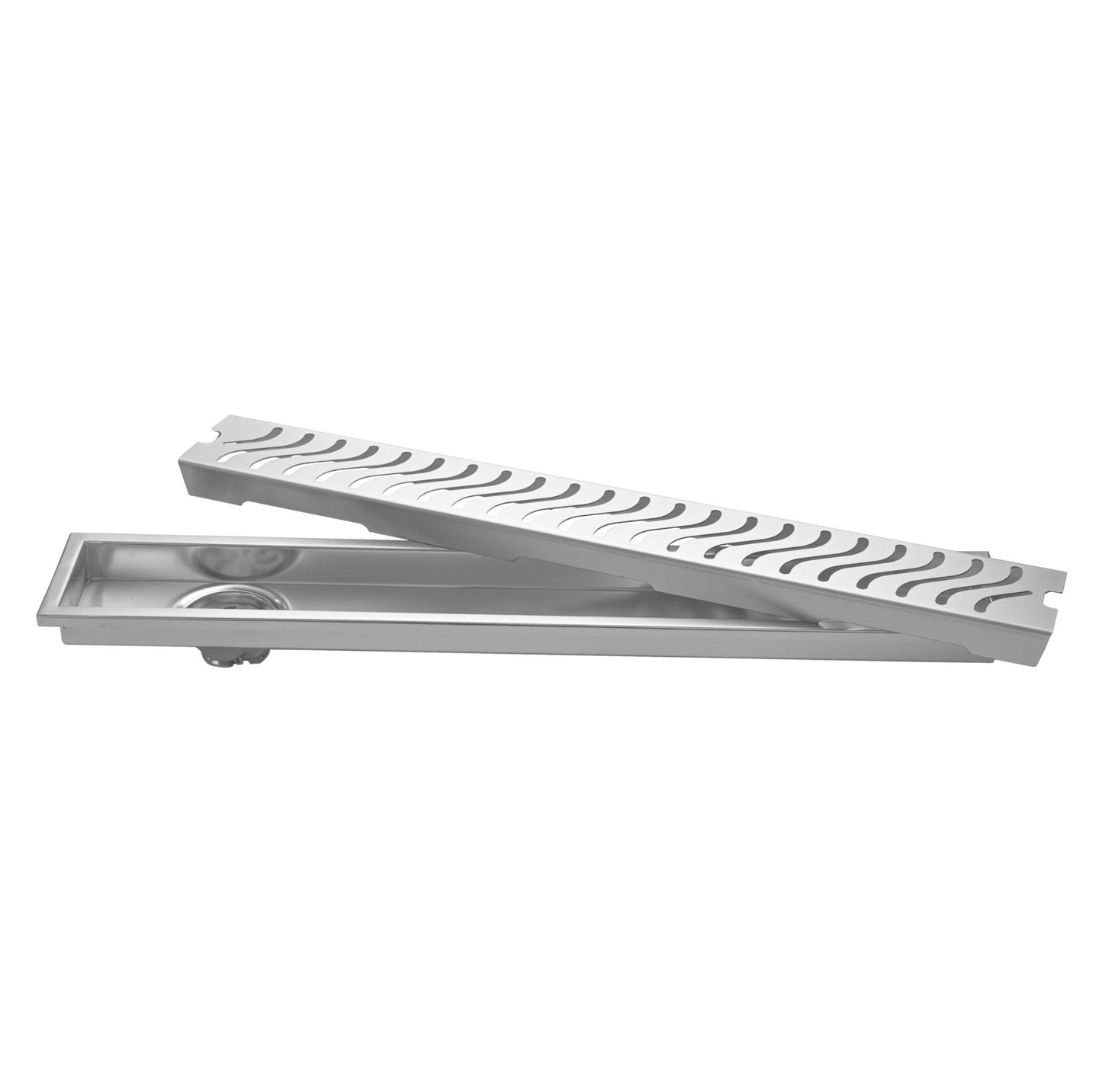 Fossa 24"x4" Shower Wave Brushed Drain Side Hole Rectangular Floor Drain - Fossa Home