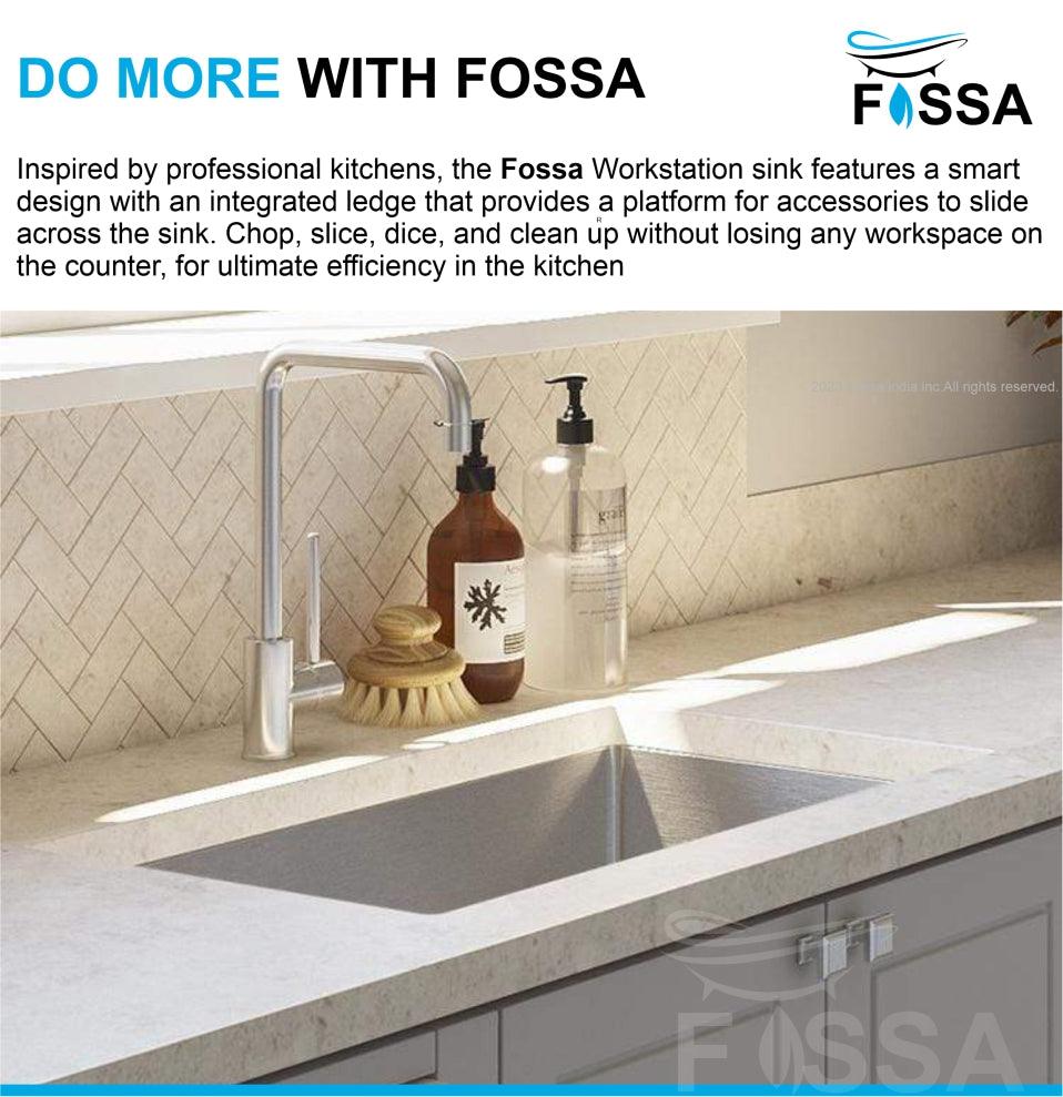 Fossa 27"x20"x10" Inch Single Bowl premium Stainless Steel Handmade Kitchen Sink Silver - Fossa Home