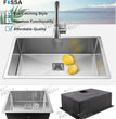 Fossa 27"x20"x10" Inch Single Bowl SS - 304 Grade Stainless Steel Handmade Kitchen Sink - Fossa Home