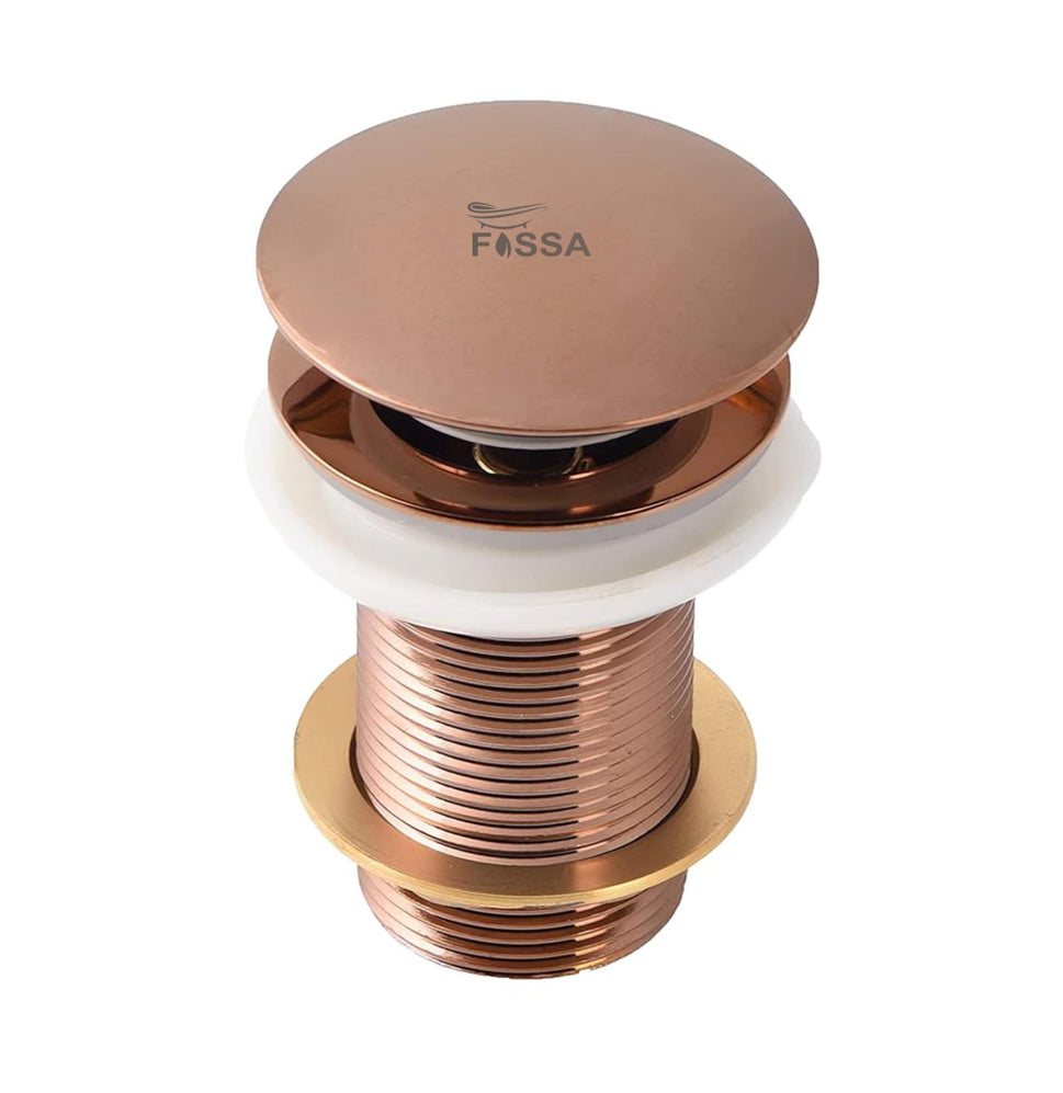 Fossa 3" Inch Brass Pop Up Waste Coupling with Smooth Push Button,Waste Coupling,Drain Out let System Pop up Full Threaded Waste Coupling (Copper) - Fossa Home