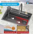 Fossa 30"x18"x10" inch Stainless Steel Premium Handmade Single Bowl WaterFall Kitchen Sink With Stand Matte Finish - Fossa Home