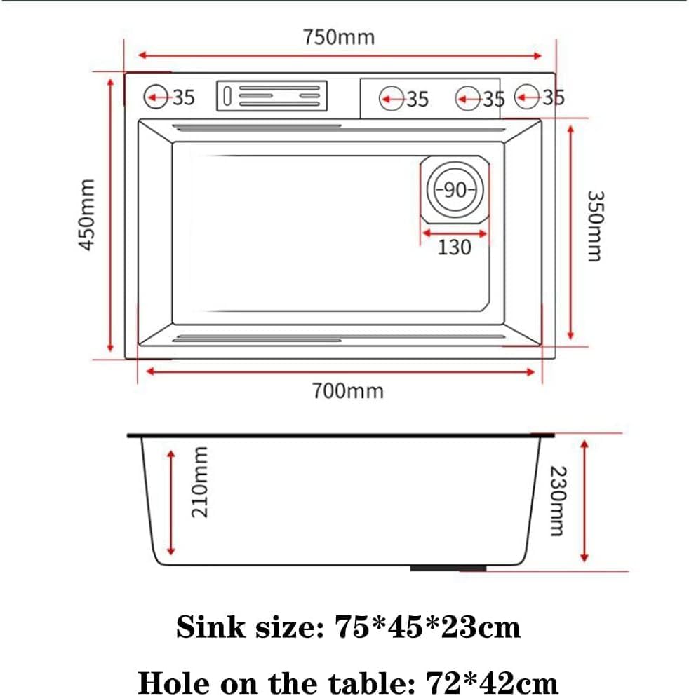 Fossa 30"x18"x10" inch Stainless Steel Premium Handmade Single Bowl WaterFall Kitchen Sink With Stand Matte Finish - Fossa Home