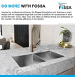 Fossa 32"x18"x10" Double Bowl Premium Stainless Steel Handmade Kitchen Sink Round Coupling Matte Finish FS - 022R - Fossa Home