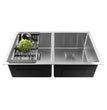 Fossa 32"x20"x10" Inch Double Bowl Premium Stainless Steel Handmade Kitchen Sink Silver - Fossa Home