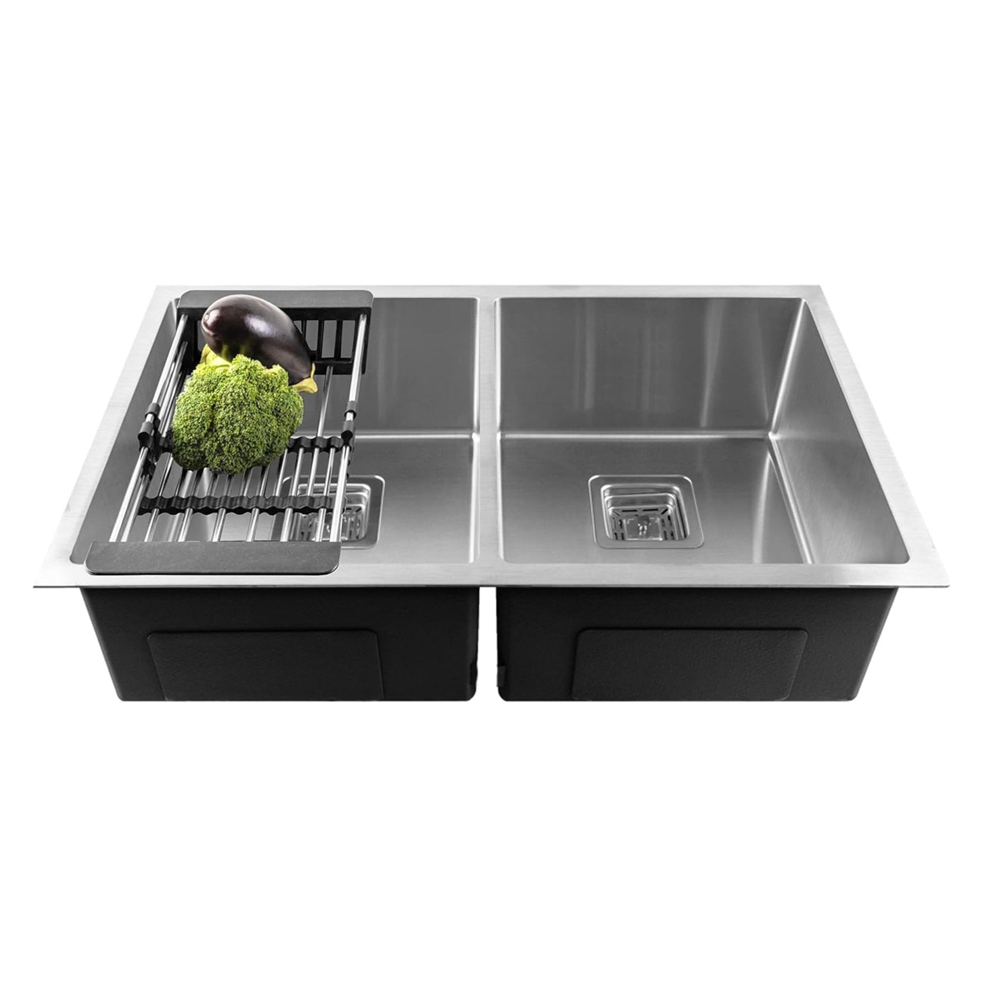 Fossa 32"x20"x10" Inch Double Bowl Premium Stainless Steel Handmade Kitchen Sink Silver - Fossa Home