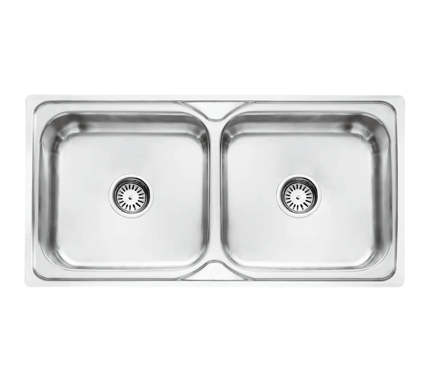 Fossa 37"x18"x08" inch Double Bowl 304 Grade Stainless Steel Kitchen Sink With SS Square Coupling Glossy Finish - Fossa Home