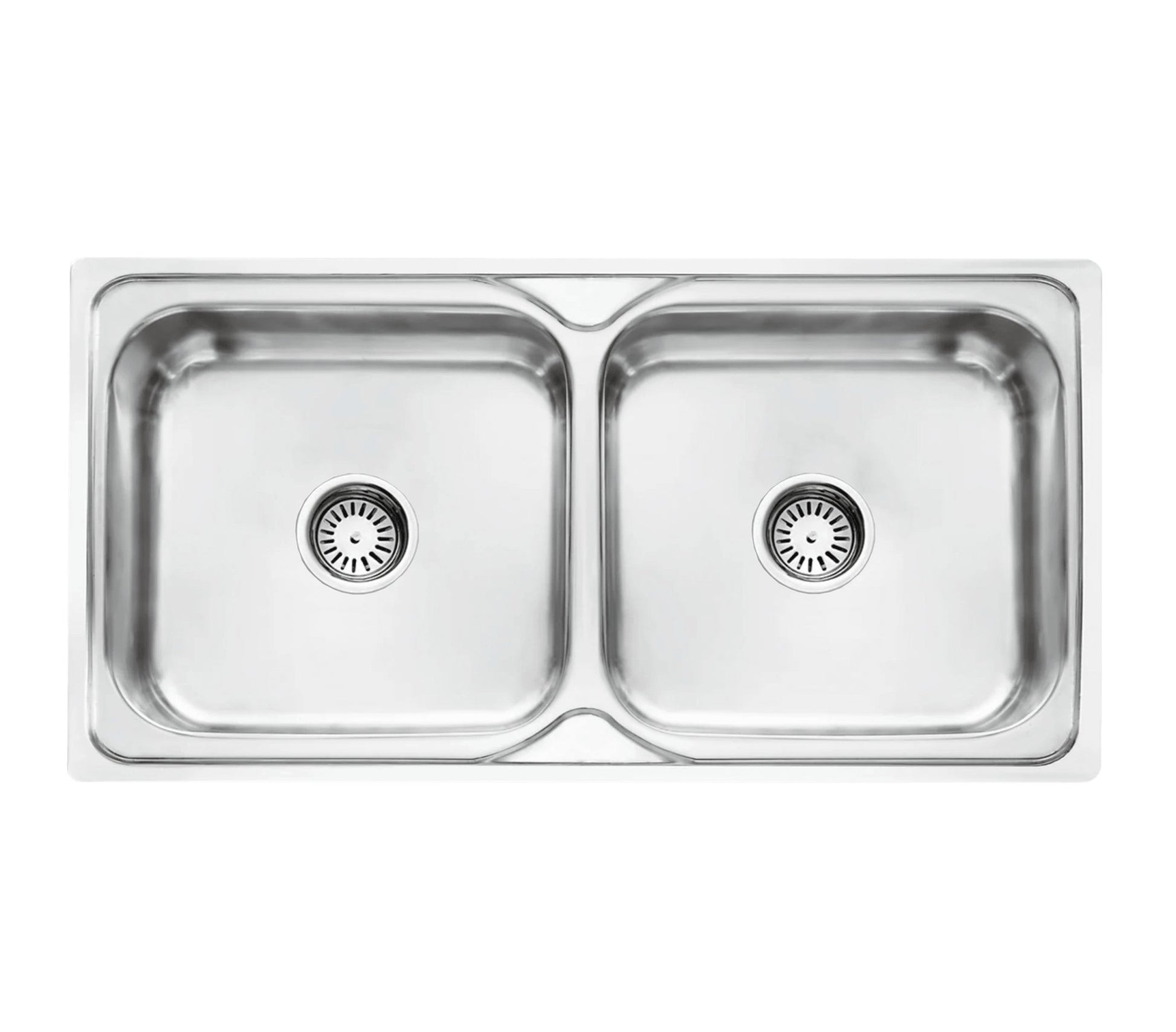 Fossa 37"x18"x08" inch Double Bowl 304 Grade Stainless Steel Kitchen Sink With SS Square Coupling Glossy Finish - Fossa Home