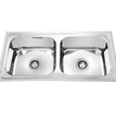 Fossa 37"x18"x10" inch Double Bowl 304 Grade Stainless Steel Kitchen Sink With SS Coupling Glossy Finish - Fossa Home