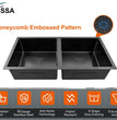 Fossa 37"x18"x10" Inch Double Bowl Honeycomb Embossed Kitchen Sink with Nano Coating (Black ) - Fossa Home