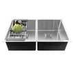 Fossa 37"x18"x10" Inch Double Bowl Premium Handmade kitchen Sink Stainless Steel Silver - Fossa Home