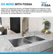 Fossa 37"x18"x10" Inch Double Bowl Stainless Steel Premium Handmade Kitchen Sink Round Coupling Matte Finish FS - 13R - Fossa Home