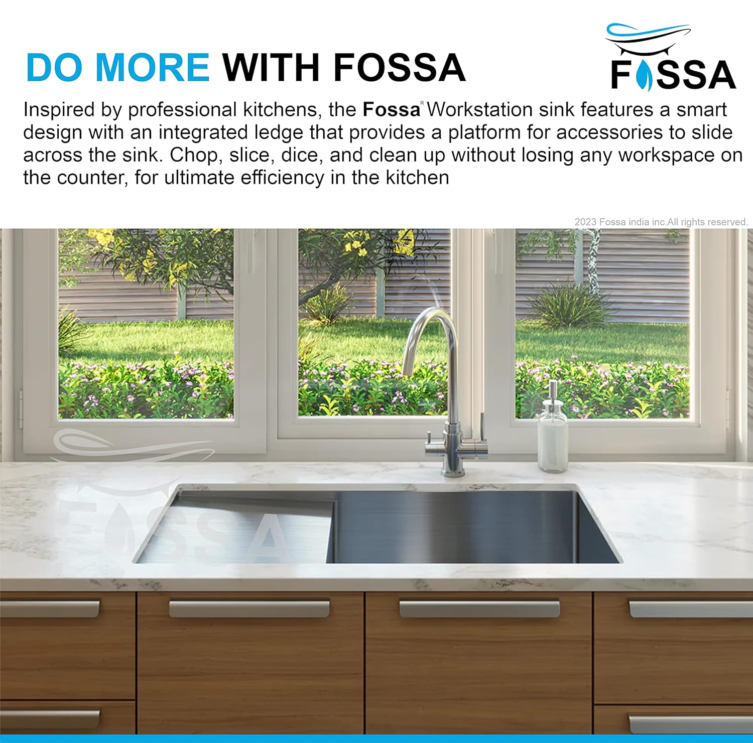 FOSSA 37"x18"x10" Inch Single Bowl With Drain Board 304 Grade Handmade Kitchen Sink Silver - Fossa Home