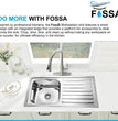 Fossa 37"x18"x10" inch Single Bowl With Drain Board Premium Stainless Steel Kitchen Sink With SS Coupling Glossy Finish - Fossa Home