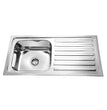 Fossa 37"x18"x10" inch Single Bowl With Drain Board Premium Stainless Steel Kitchen Sink With SS Coupling Glossy Finish - Fossa Home