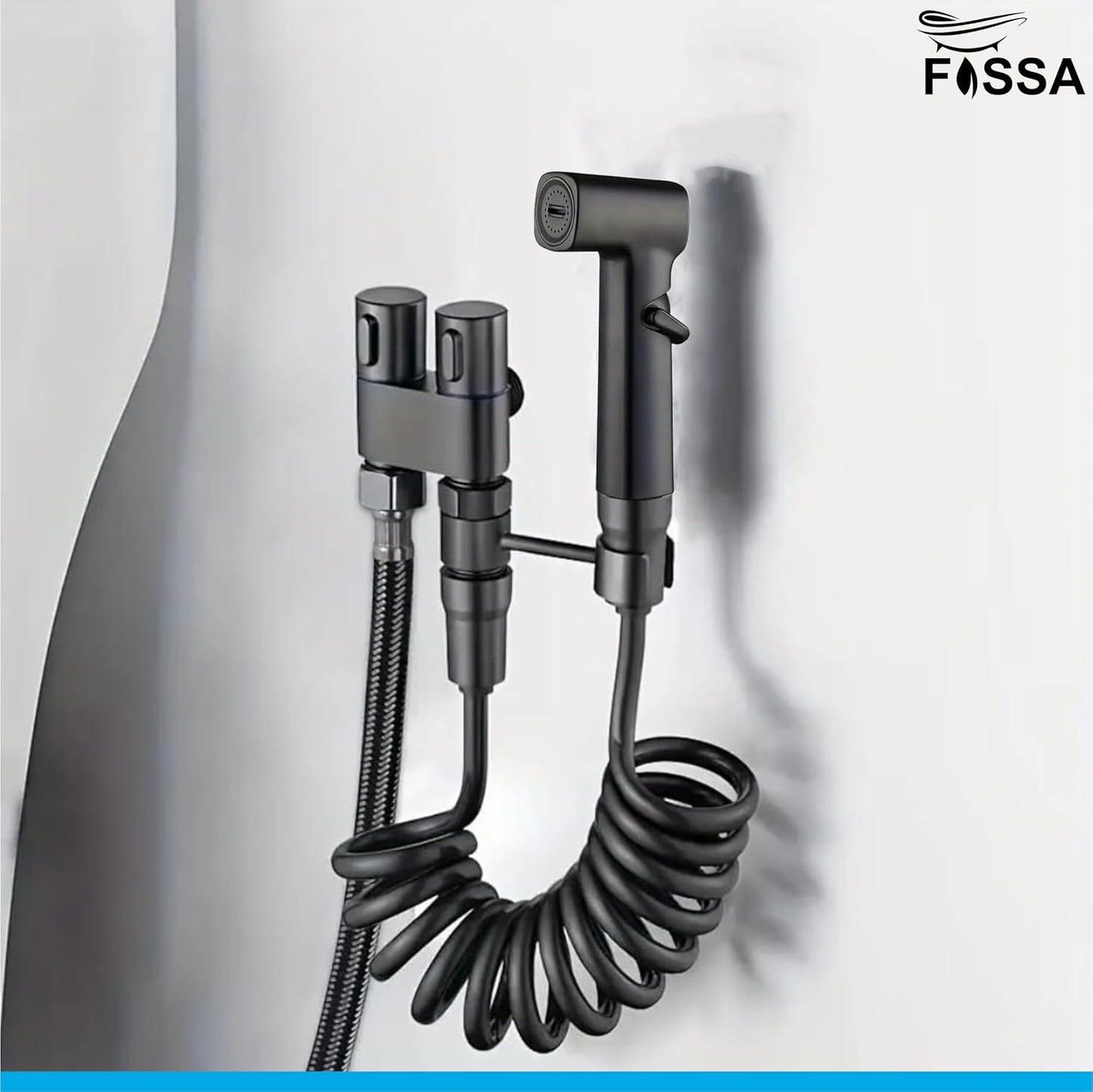 Fossa Premium Bathroom Jet Spray Set Shower Faucet with Ultra-Flexible Hose, Handheld Bidet Sprayer for Toilet Cleaning, Leakproof Bathroom Health Faucet (Black)