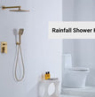 Fossa 6 Inch Rainfall Shower Head Fixed Shower Head 304 Stainless Steel Rain Showers Overhead Wall Mounted, (Gold)